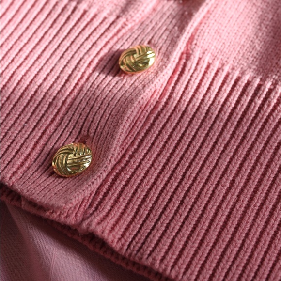 VTG 90s/y2k Mauve 100% Cotton Deep V-Neck Chunky Knit Fisherman Cardigan - Small - Picture 8 of 9